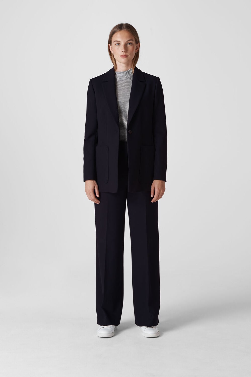 Relaxed Patch Pocket Jacket Navy