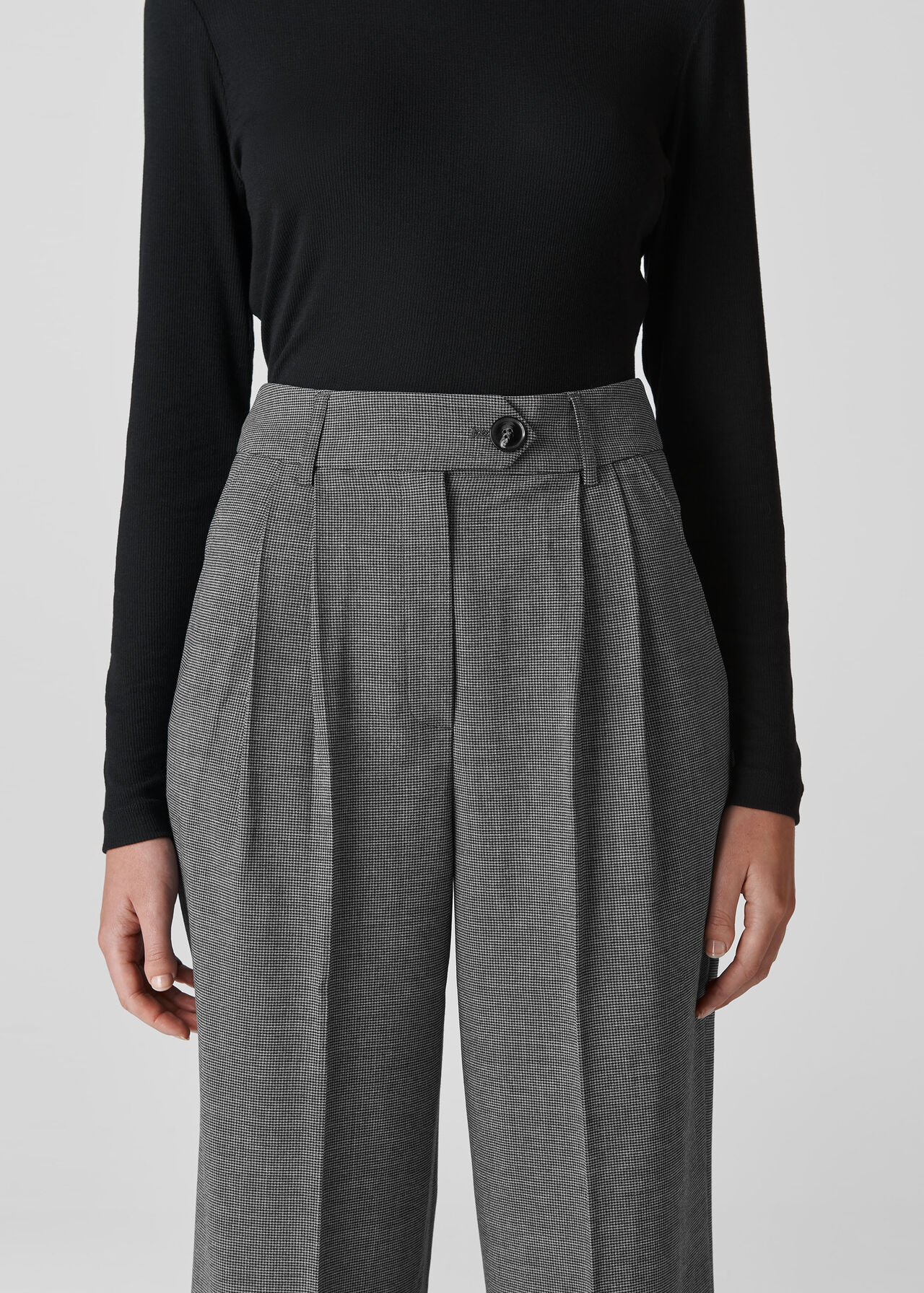 Turn Up Crop Trouser Grey