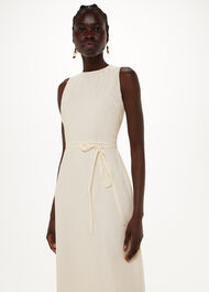 Linen Blend Cut Out Back Dress