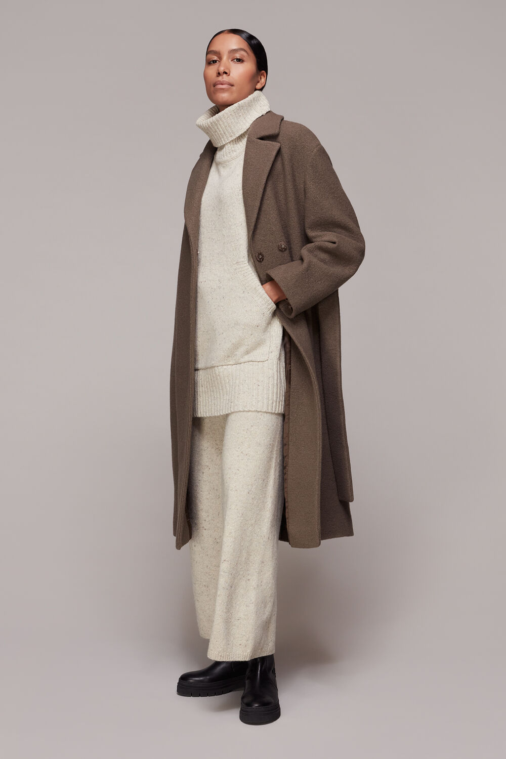Tie Waist Wool Coat