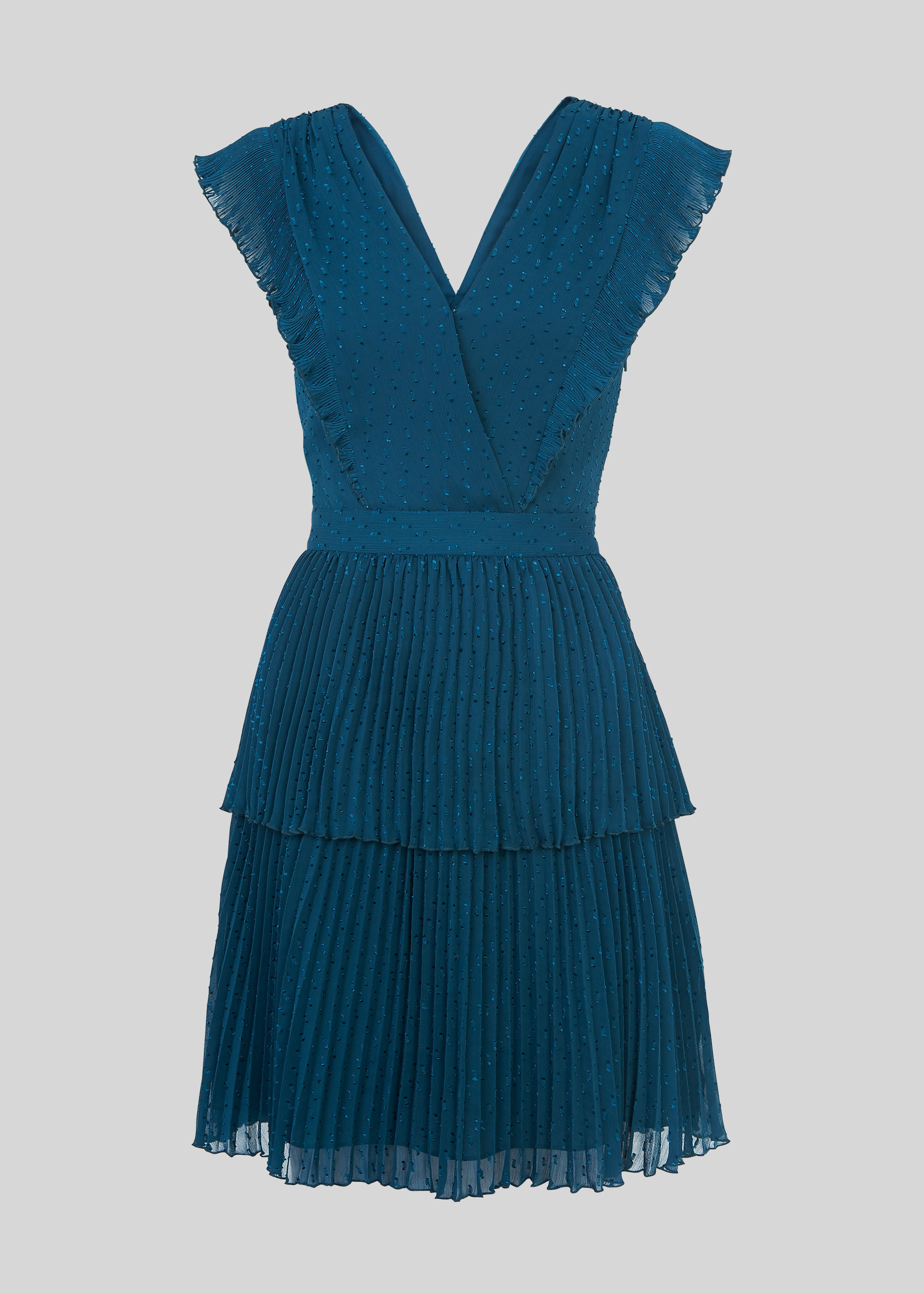 Teal Penelope Tiered Dobby Dress WHISTLES Whistles UK