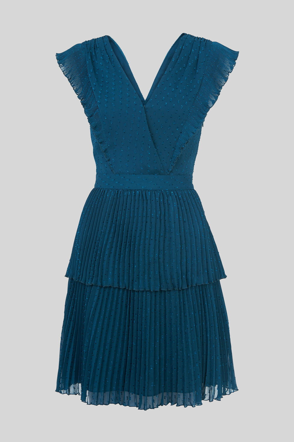 Penelope Tiered Dobby Dress Teal