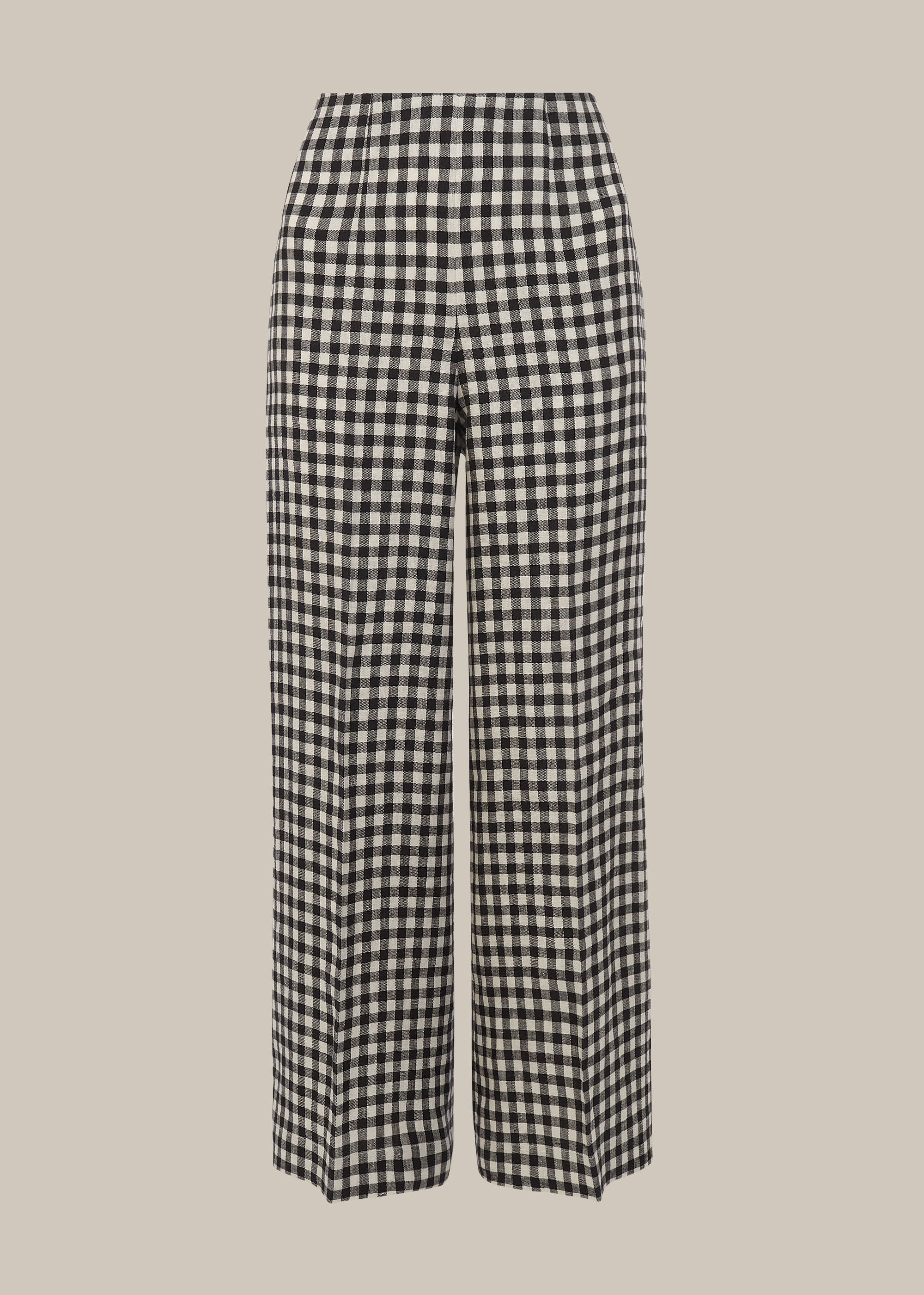 Black And White Gingham Linen Cropped Trouser WHISTLES
