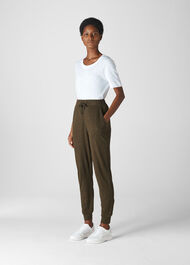 Washed Linen Jogger Khaki