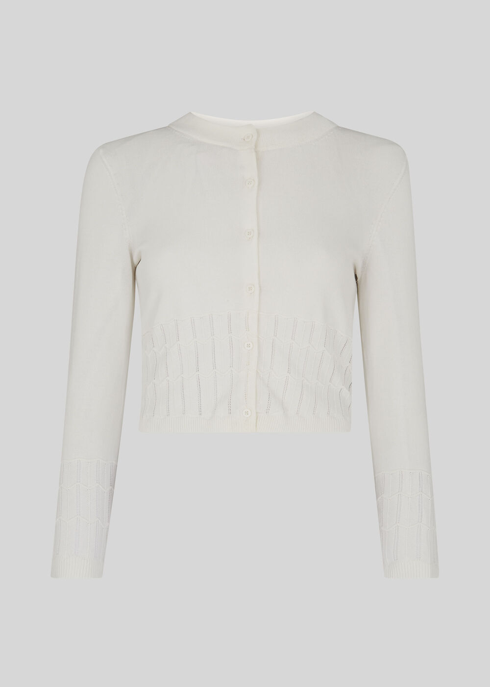 Pointelle Cardigan Ivory/Multi