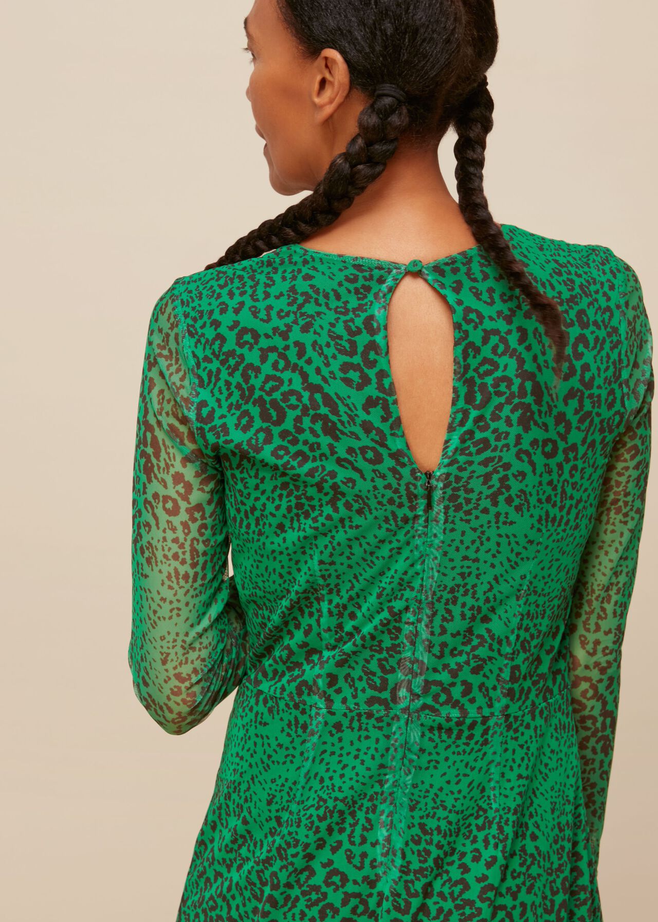Speckled Animal Mesh Dress