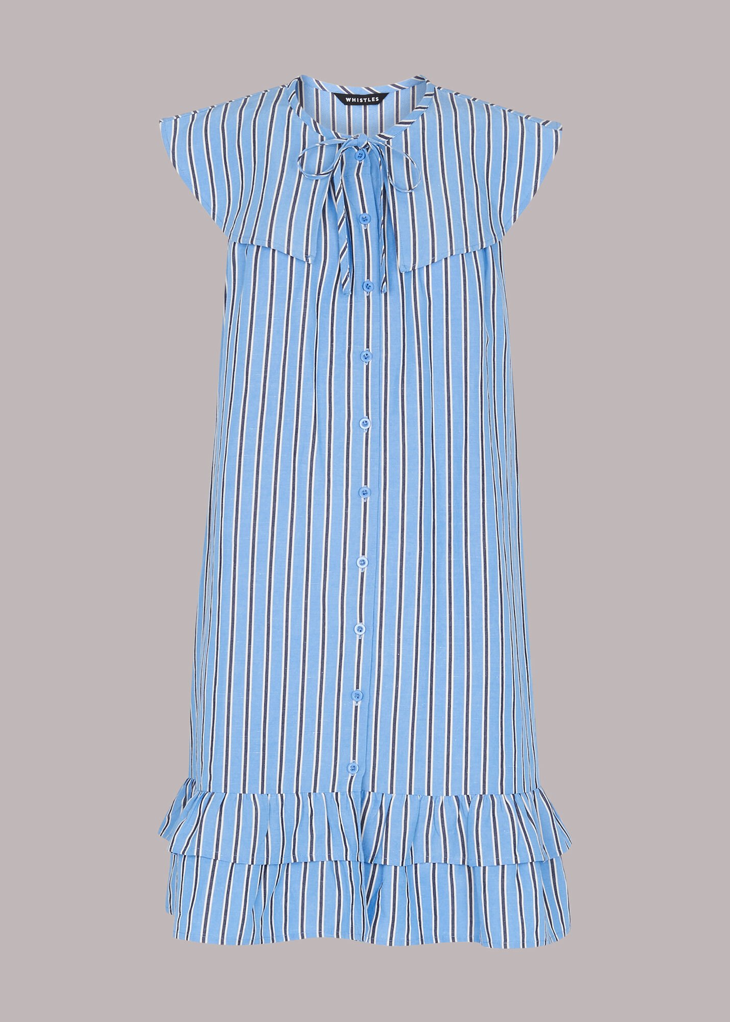 Multicolour Stripe Collar Trapeze Dress | WHISTLES