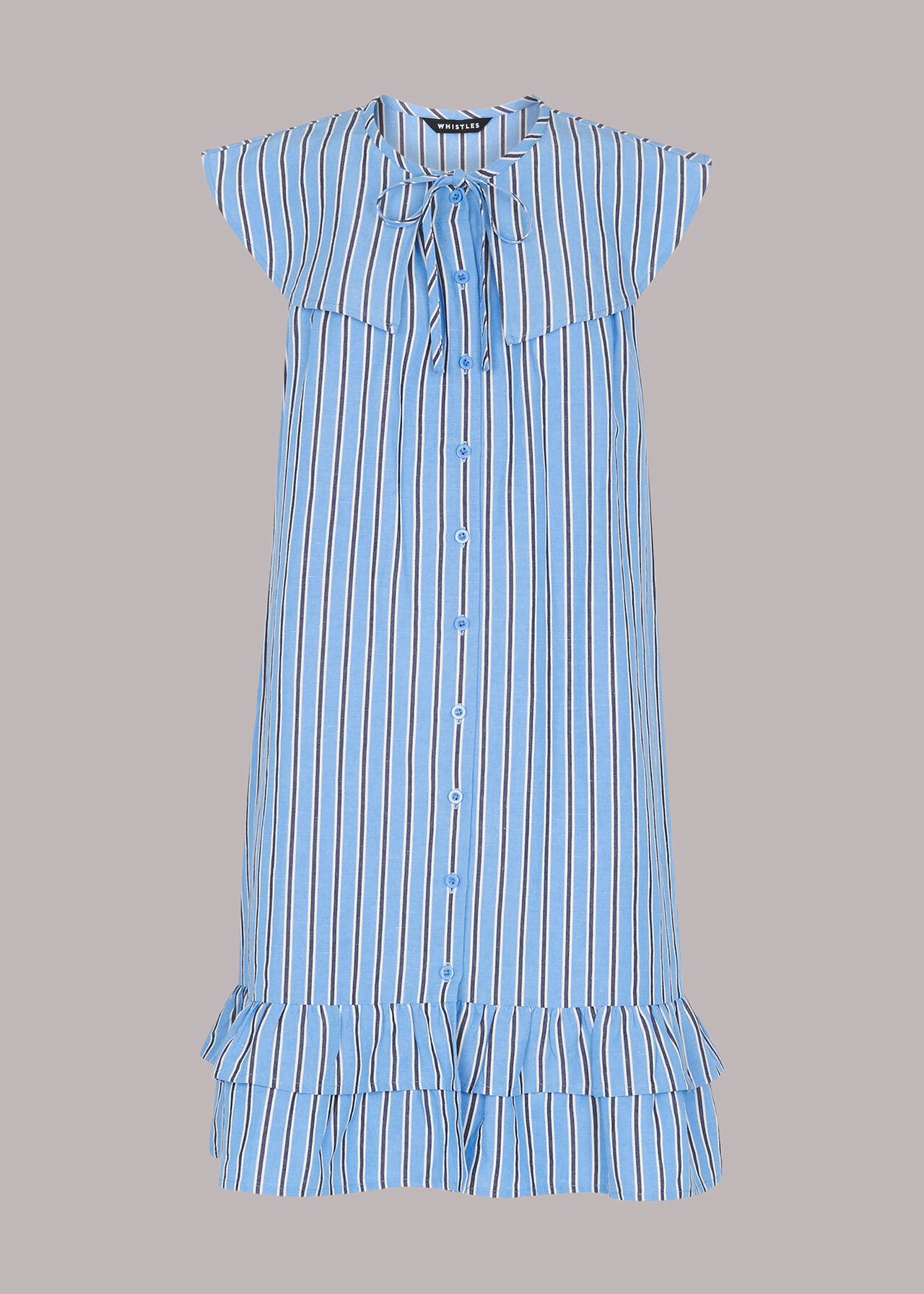 Stripe Collar Trapeze Dress