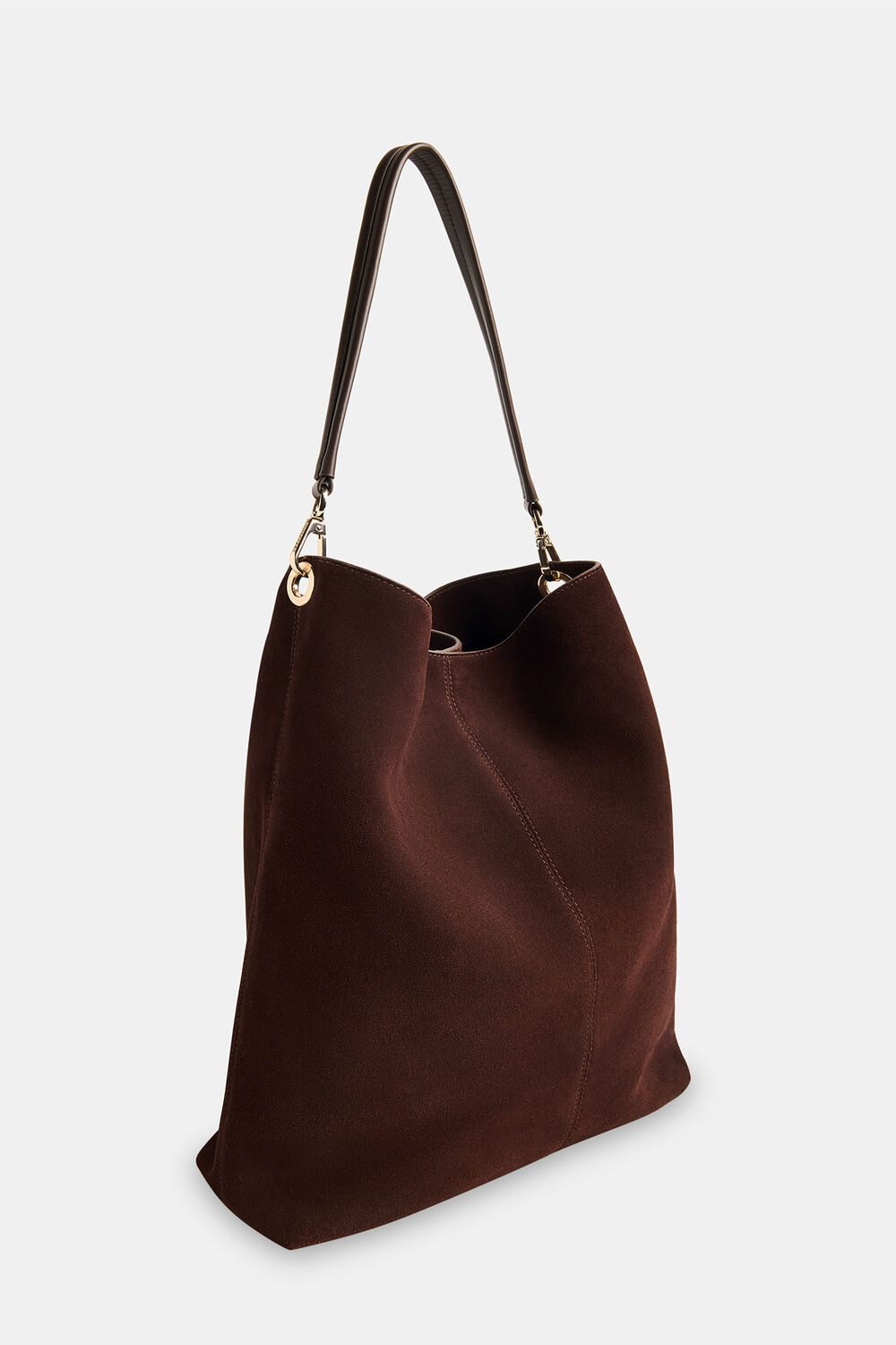 Chocolate Kamil Suede Tote Bag