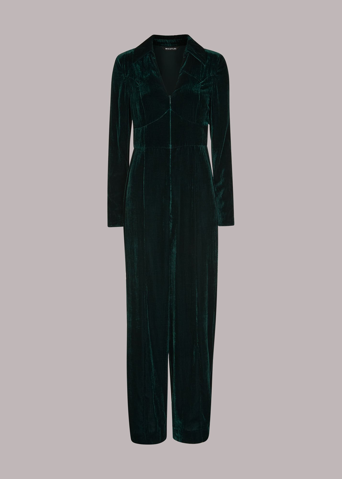 Whistles green velvet jumpsuit new arrivals
