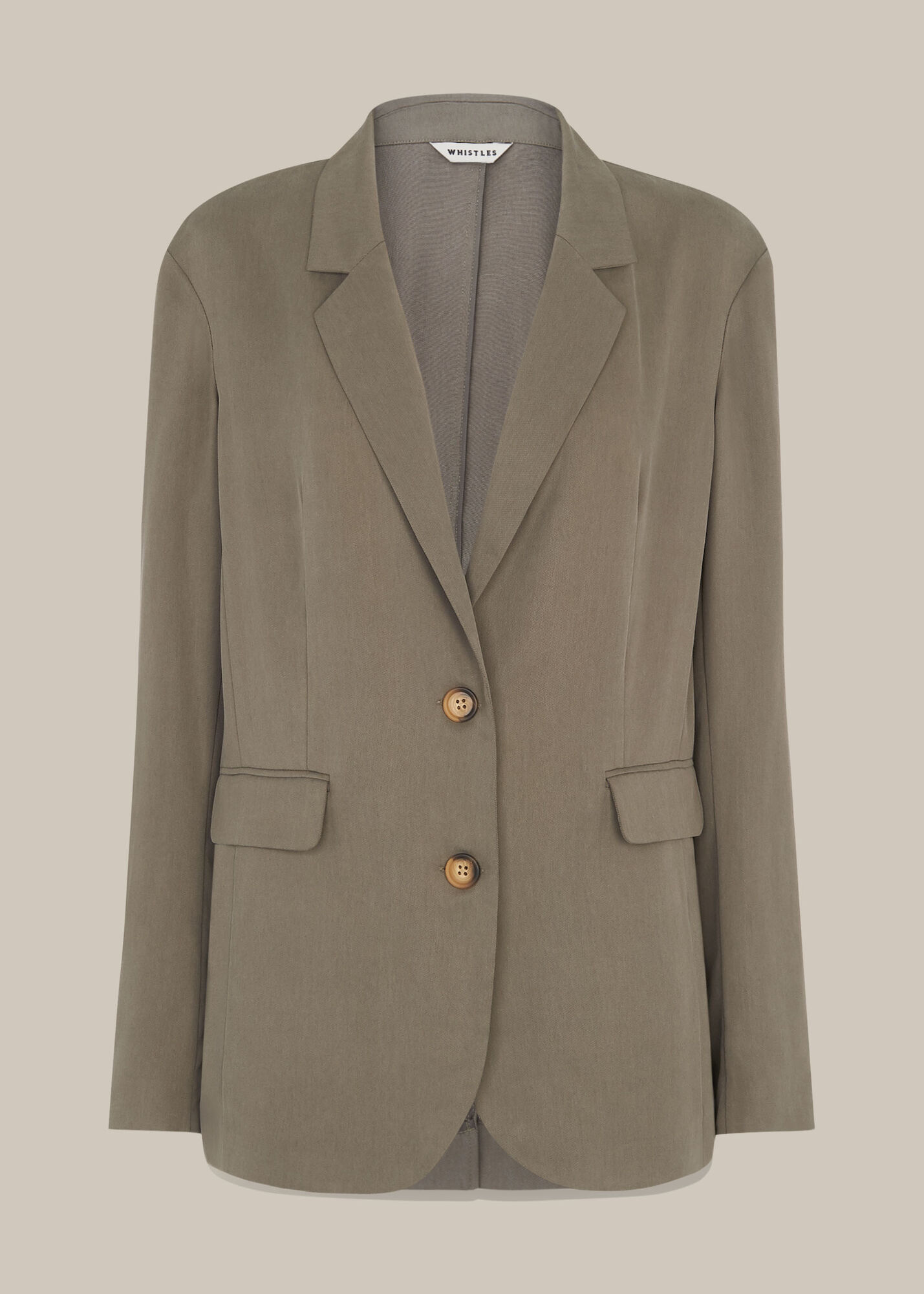 Khaki Casual Boyfriend Blazer WHISTLES