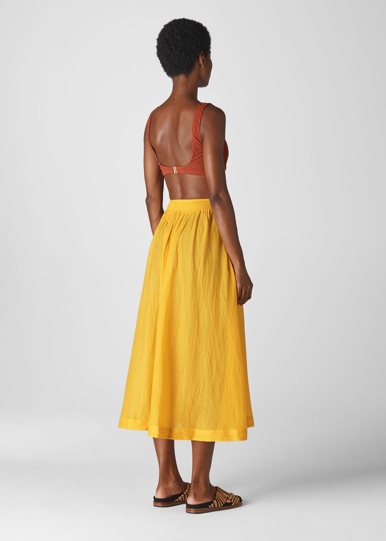 Voile Beach Full Skirt Yellow