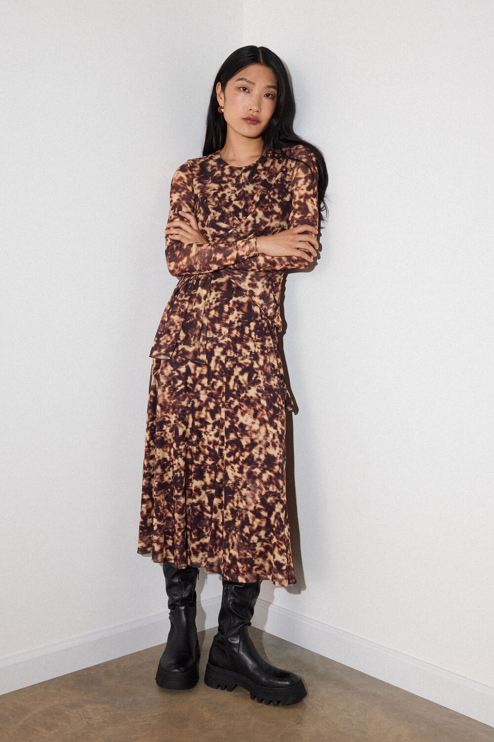 Abstract Animal Mesh Dress