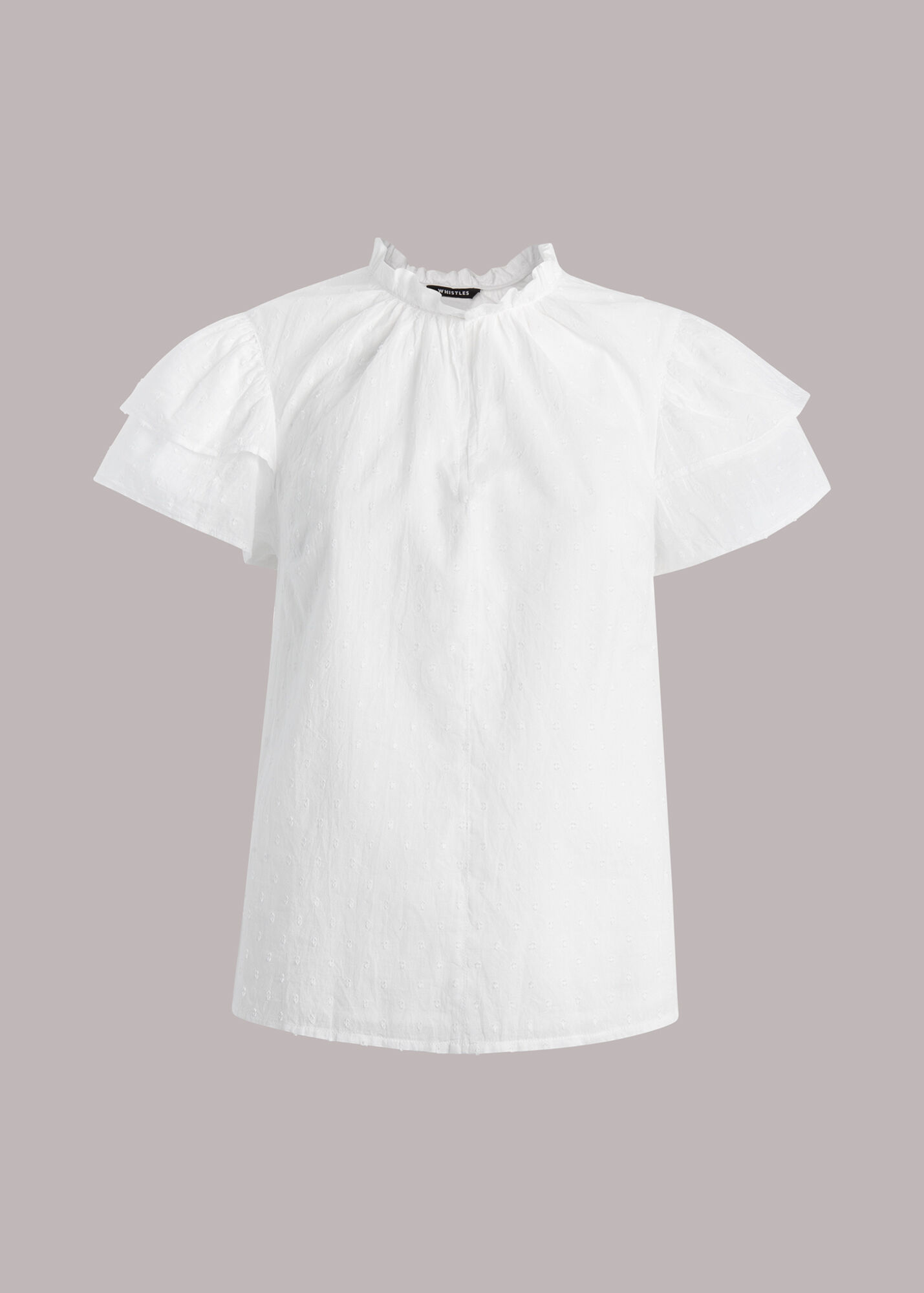 White Dobby Cotton Blouse WHISTLES