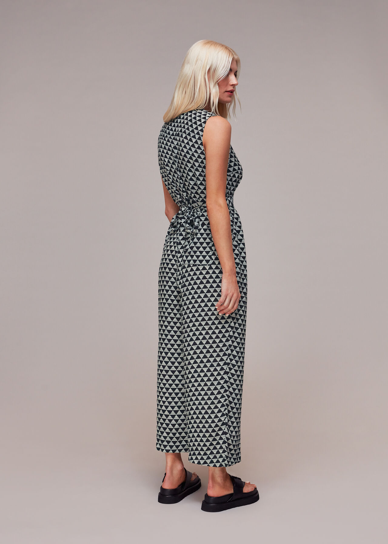 Petite Triangle Checkerboard Jumpsuit