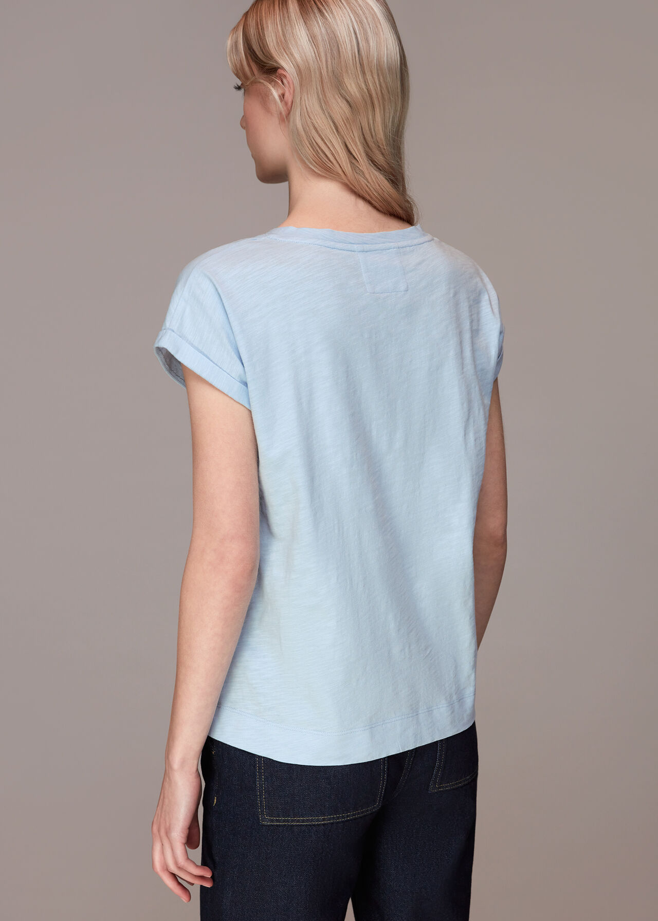 Willa V Neck Cap Sleeve Tee