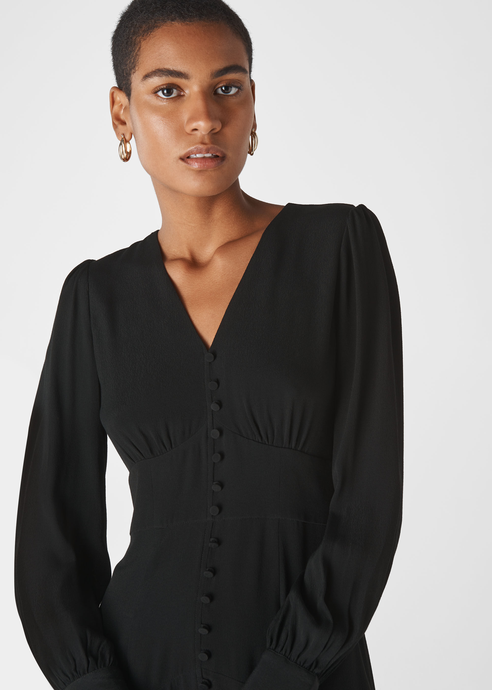 Black hot sale dress buttons
