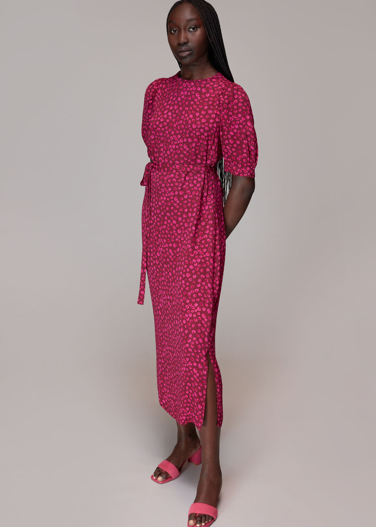 Lava Spot Cut Out Midi Dress