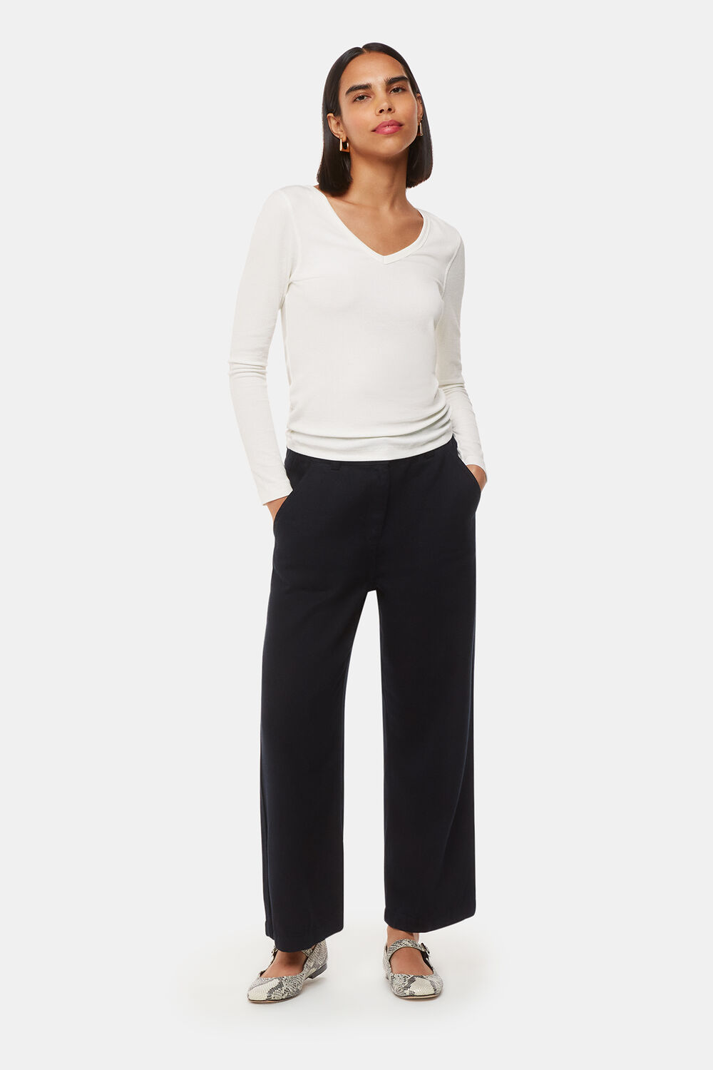 Essential Ribbed V Neck