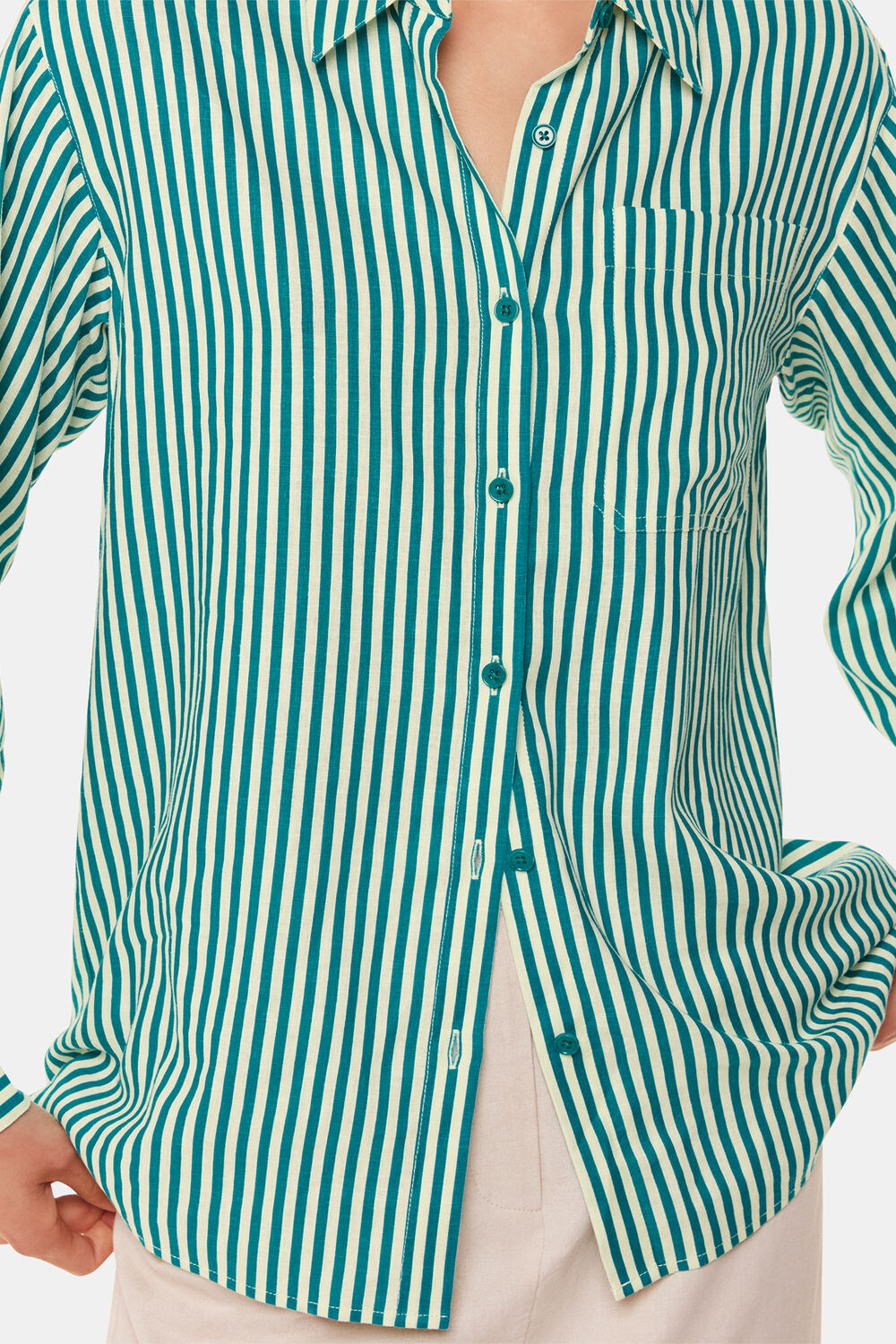 Stripe Linen Blend Shirt