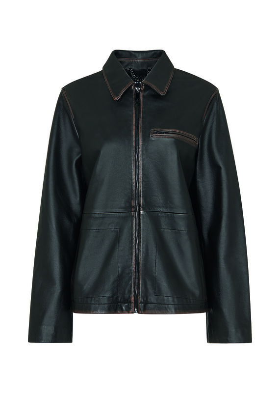 Brown Kate Burnished Leather Jacket