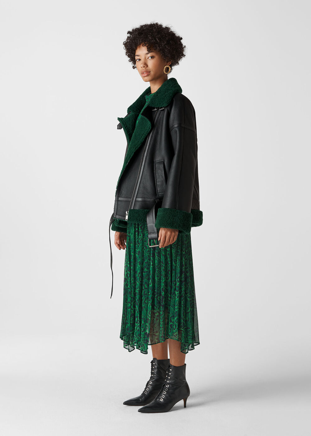 Longline Shearling Biker