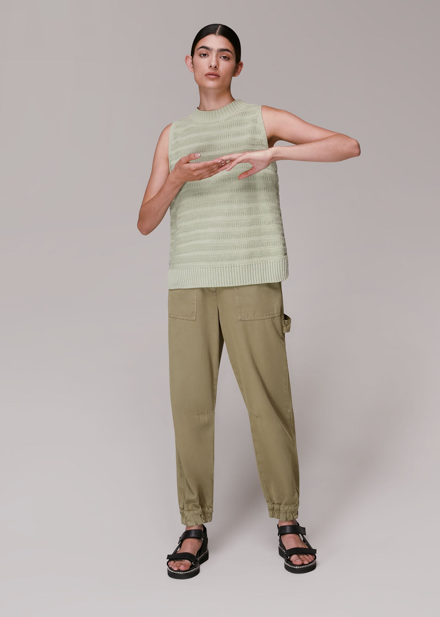 Khaki Mila Cargo Cuffed Trouser 