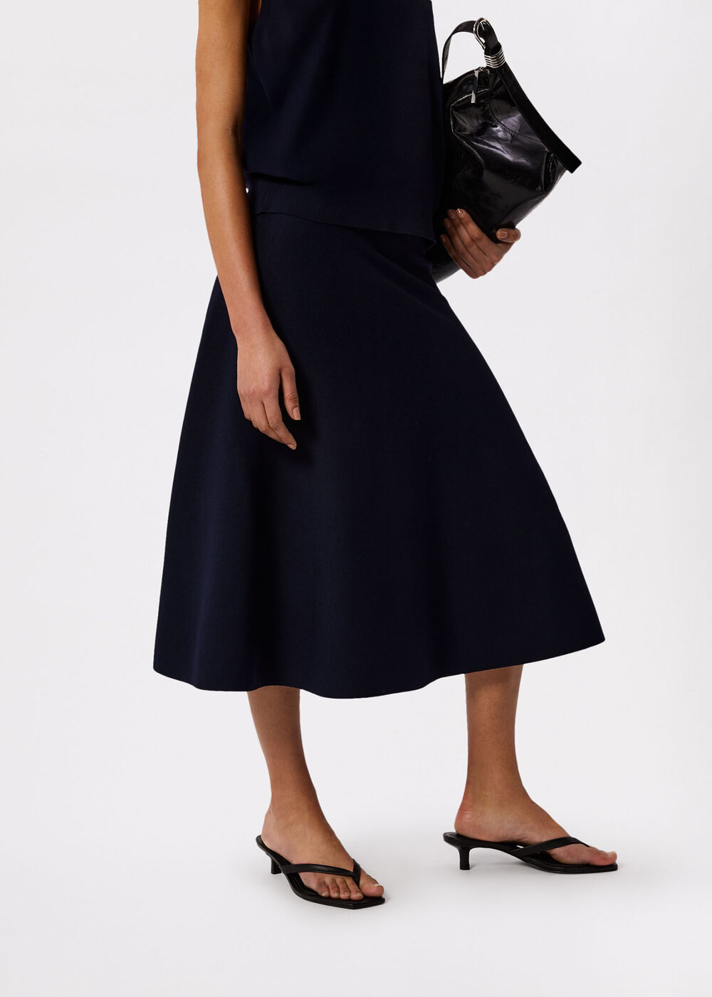 Knitted Ribbed Midi Skirt