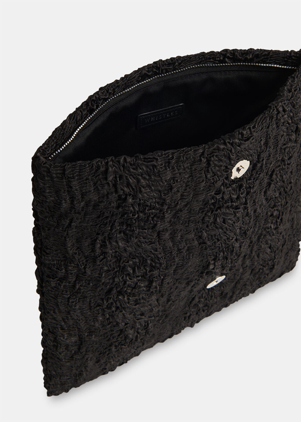 Joy Satin Ruched Zip Clutch