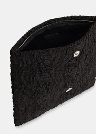 Joy Satin Ruched Zip Clutch