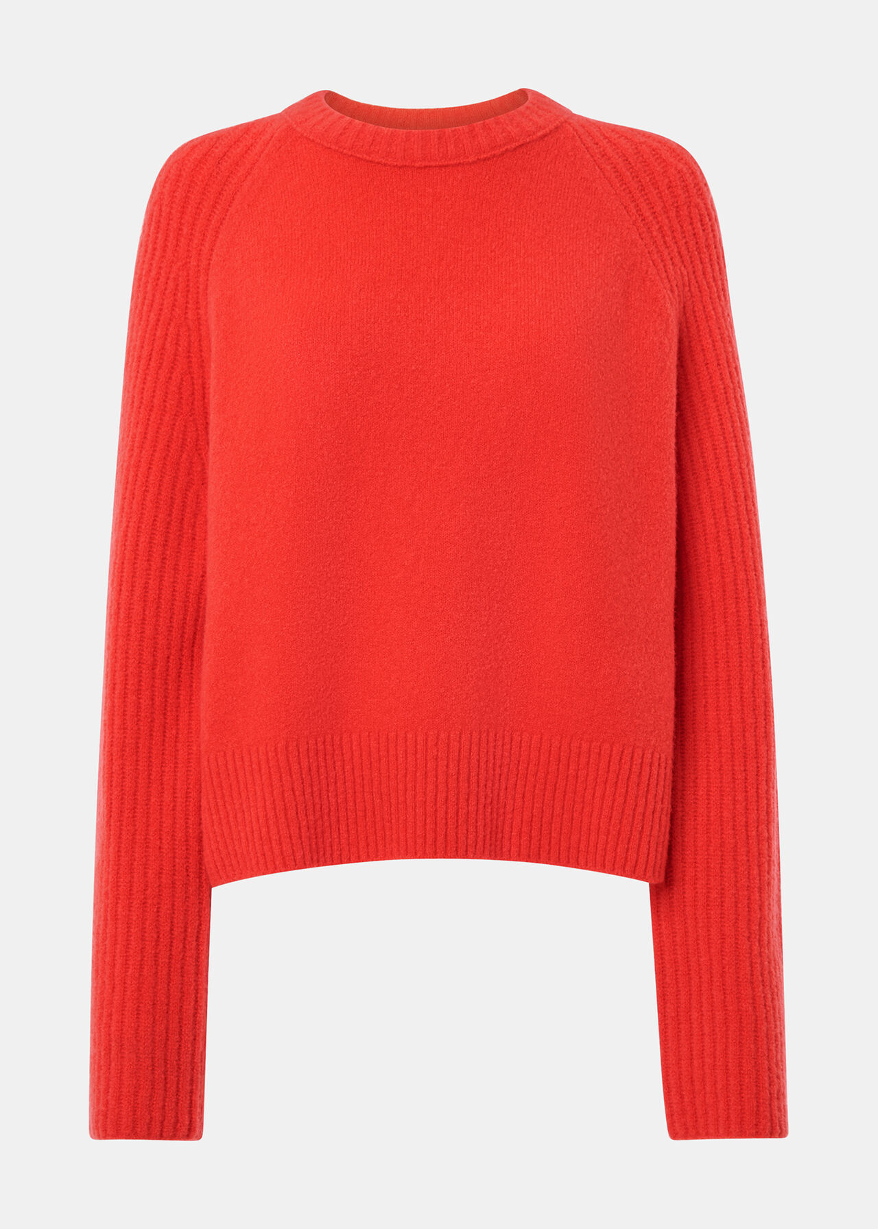 Red Anna Wool Mix Crew Knit | WHISTLES