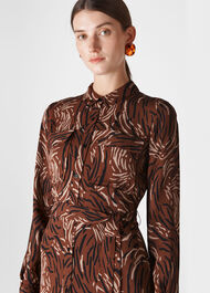 Elfrida Reed Shirt Dress Brown/Multi
