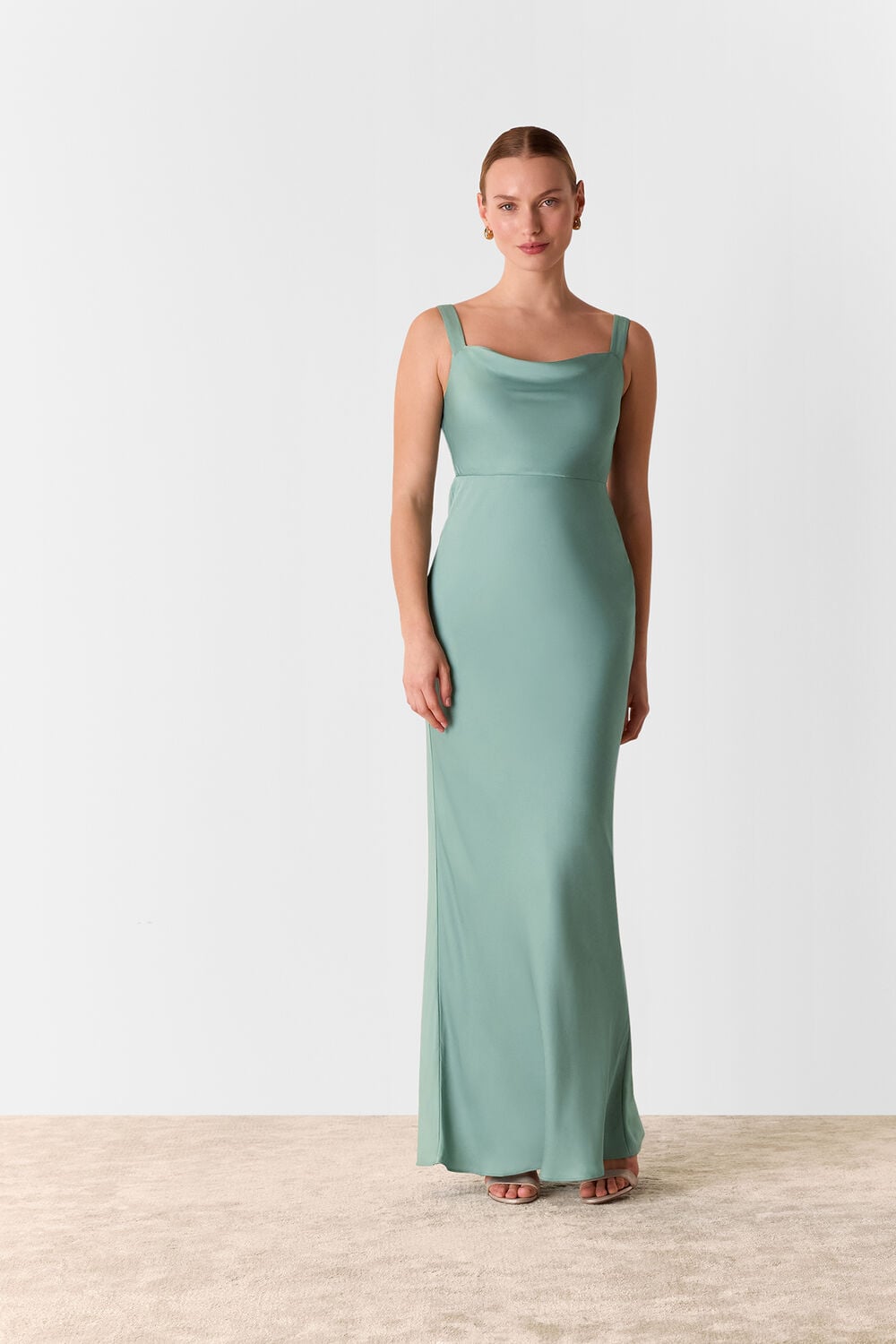 Thea Cowl Satin Maxi Dress