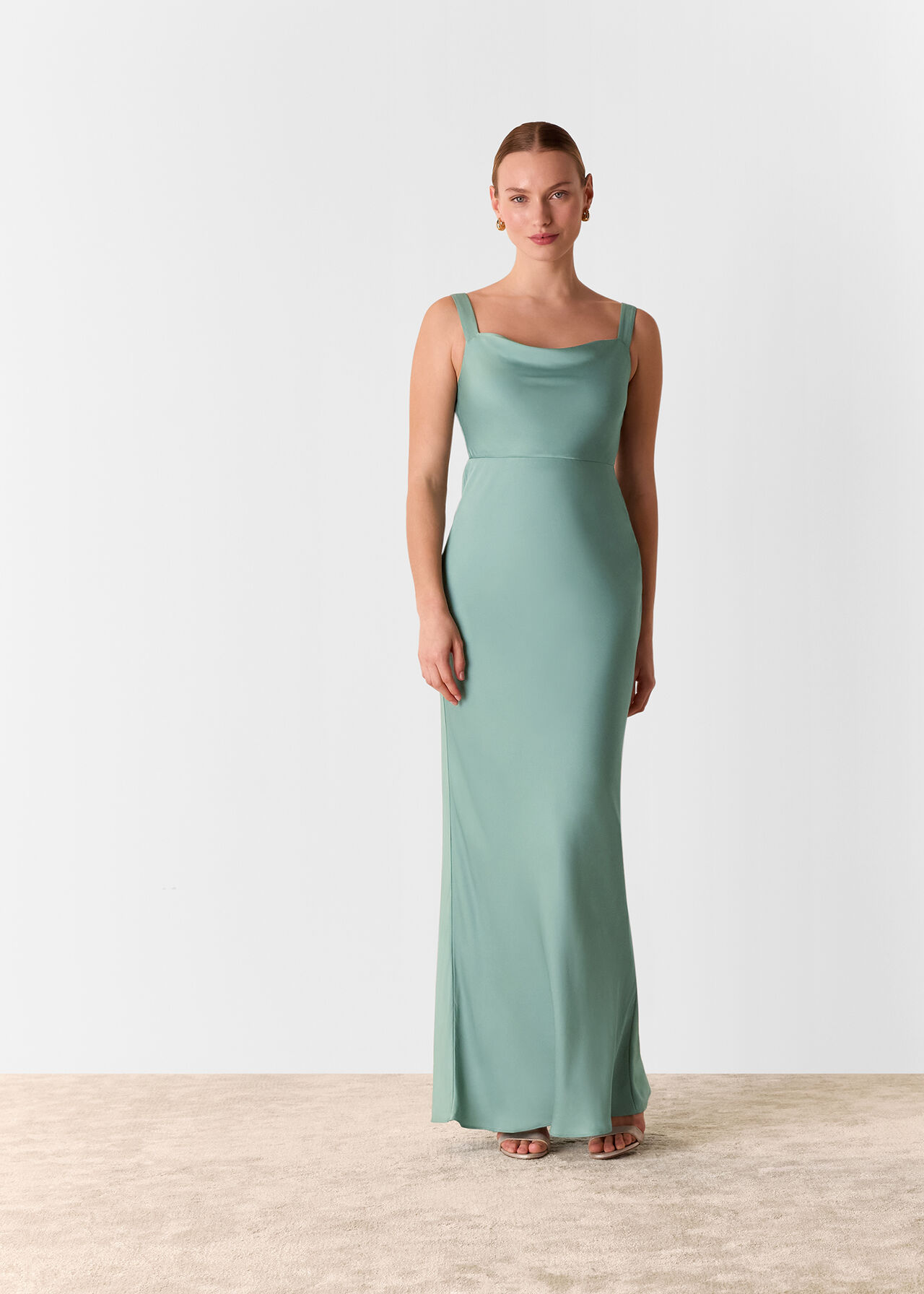 Thea Cowl Satin Maxi Dress