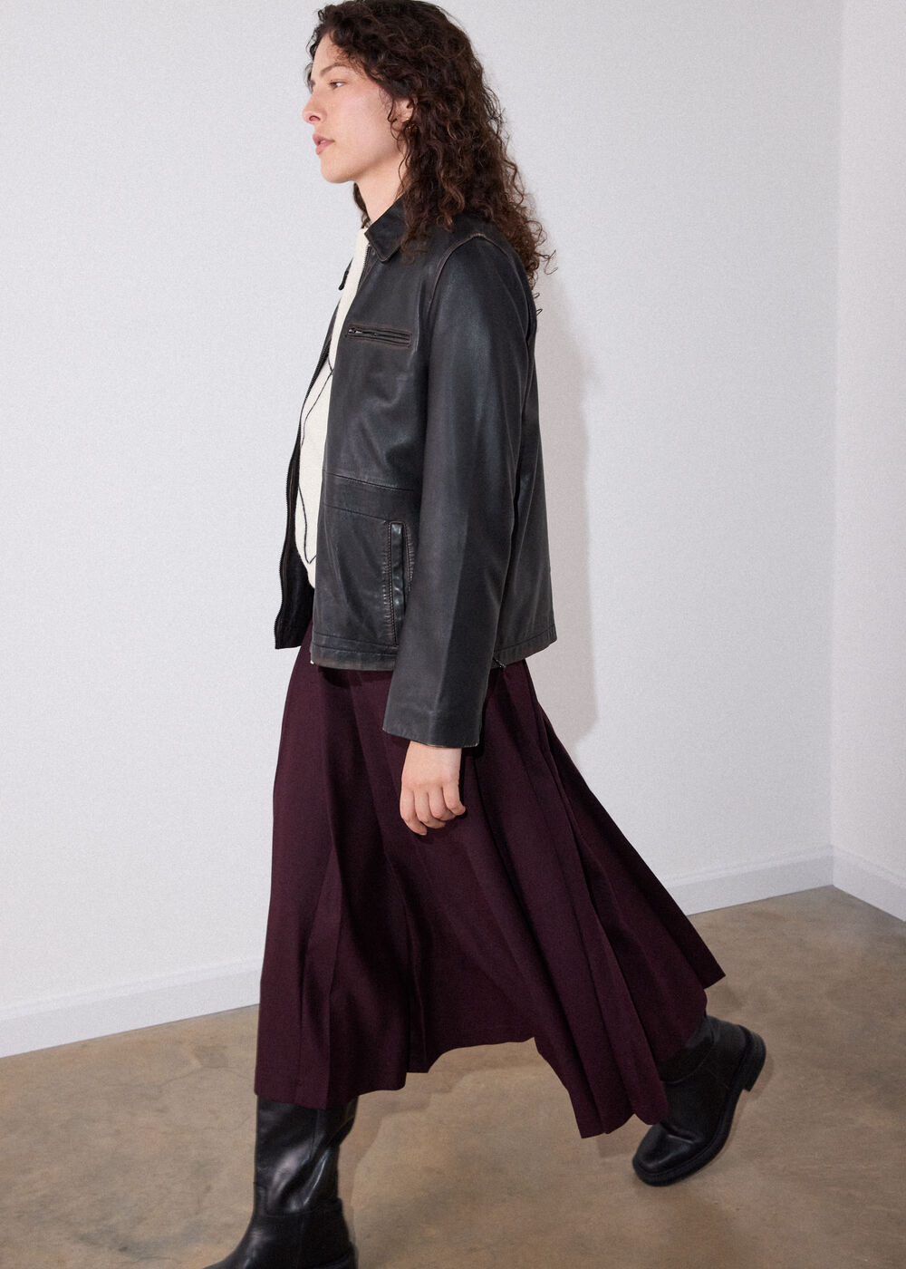 Kate Burnished Leather Jacket