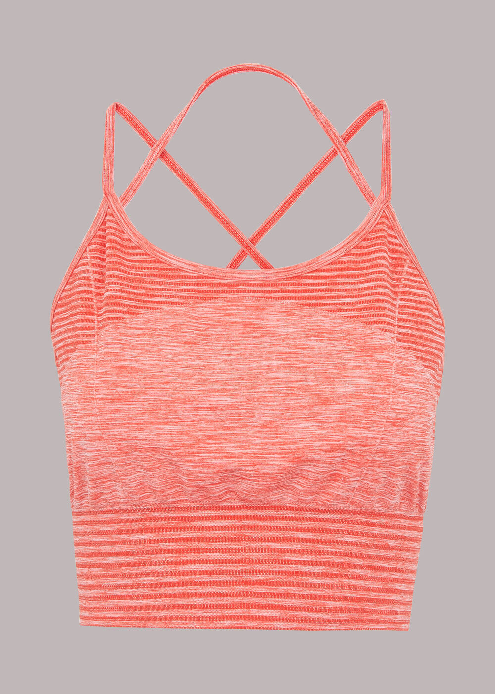 Halter Crop Sports Bra Top Coral