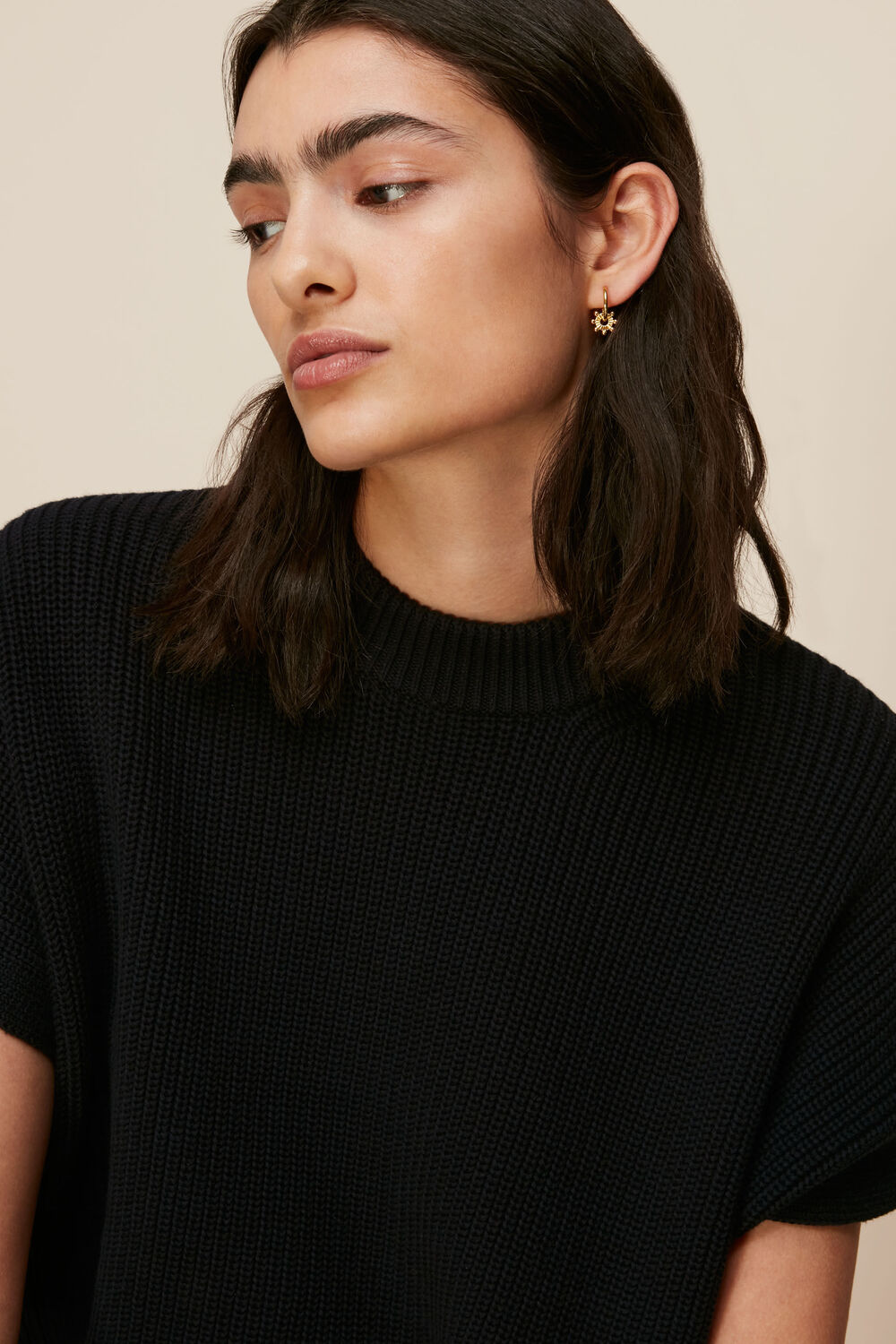 Beaded Sunray Mini Hoop