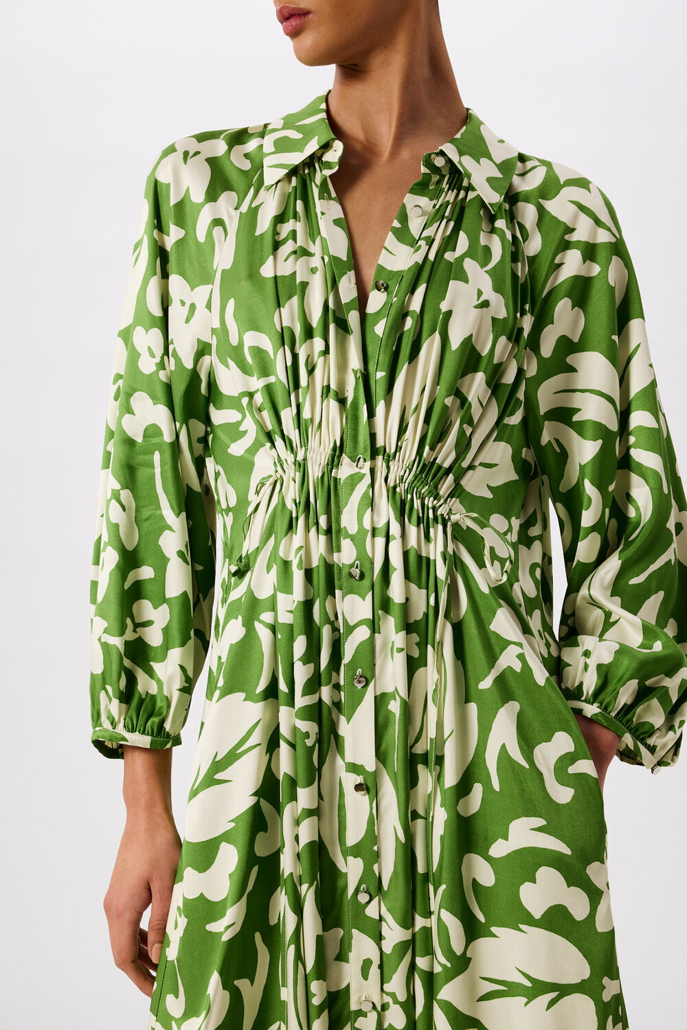 Floral Trapeze Shirt Dress