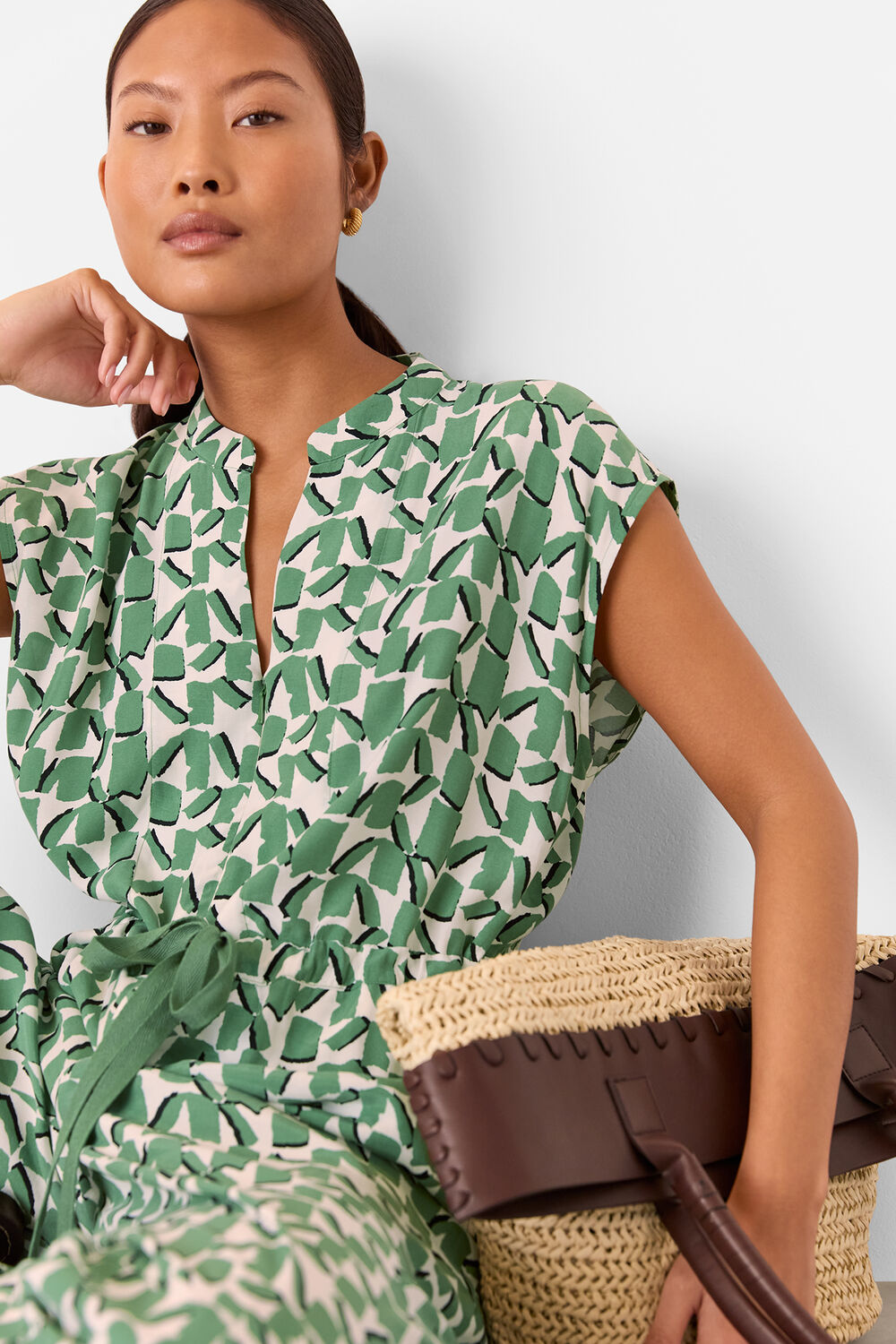 Petite Abstract Squares Jumpsuit