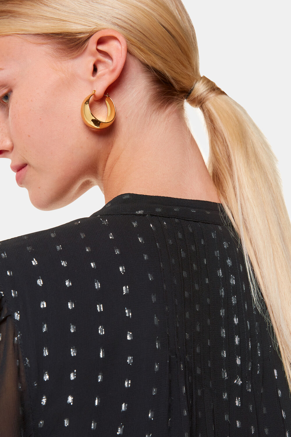 Black Metallic Stripe Shirt