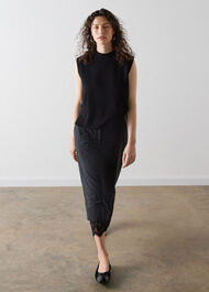 Stripe Detachable Lace Skirt