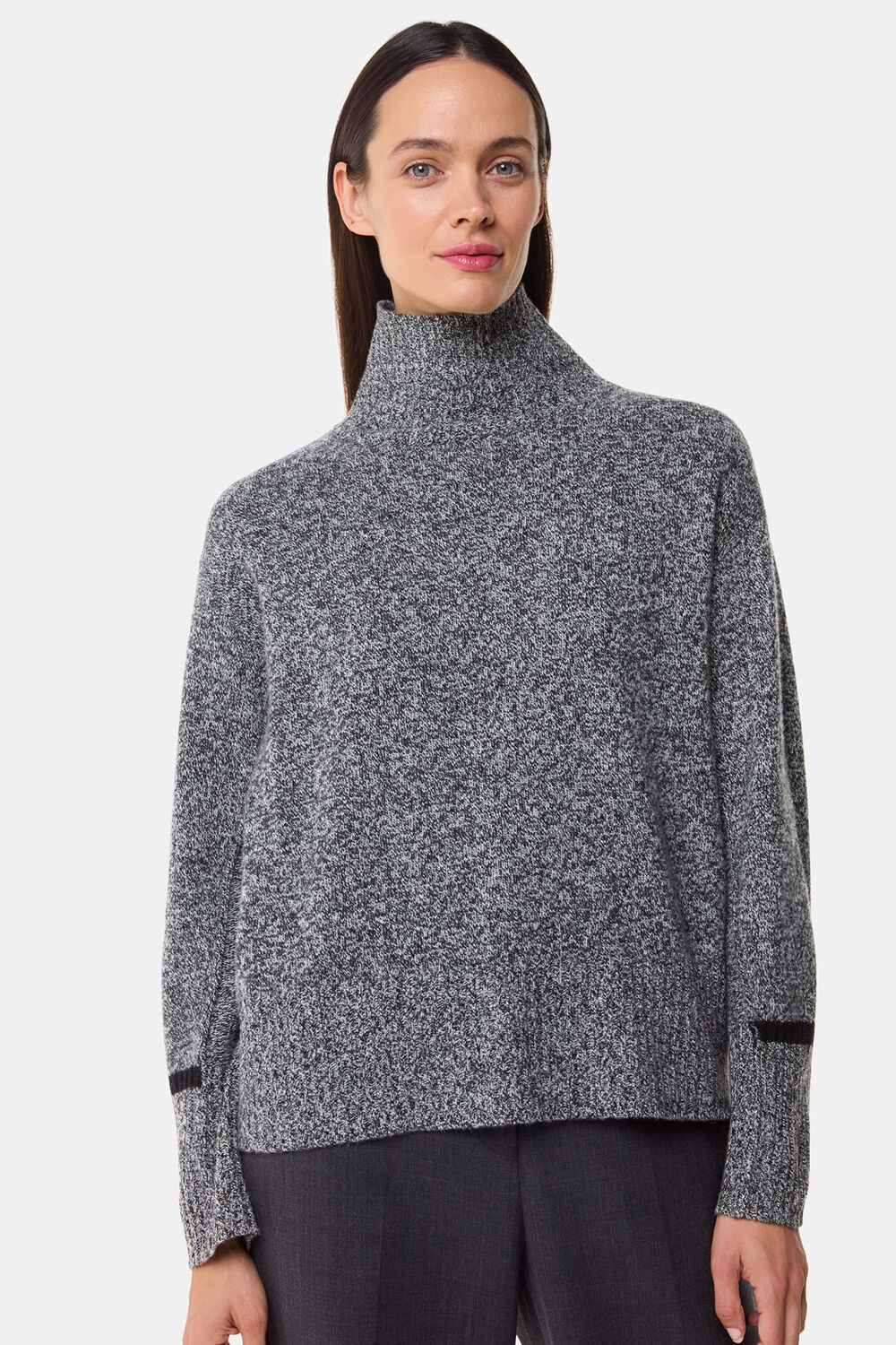 Wool Fleck Funnel Neck Knit