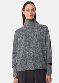 Wool Fleck Funnel Neck Knit