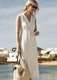 Crepe Sleeveless Midi Dress