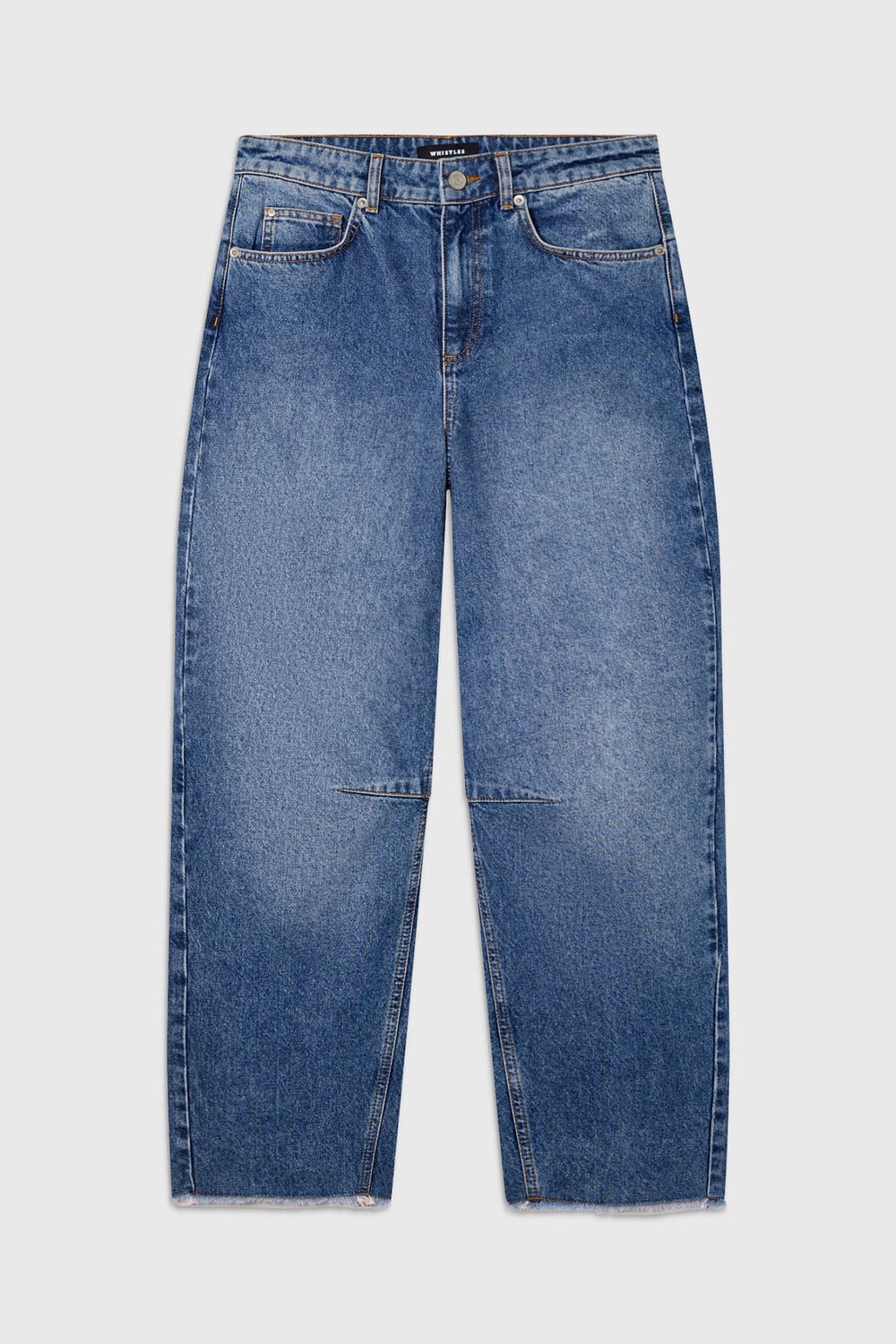 Denim Authentic Raw Hem Barrel Jean