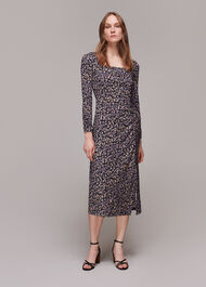 Trailing Floral Jersey Dress