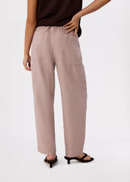 Petite Linen Barrel Leg Trouser