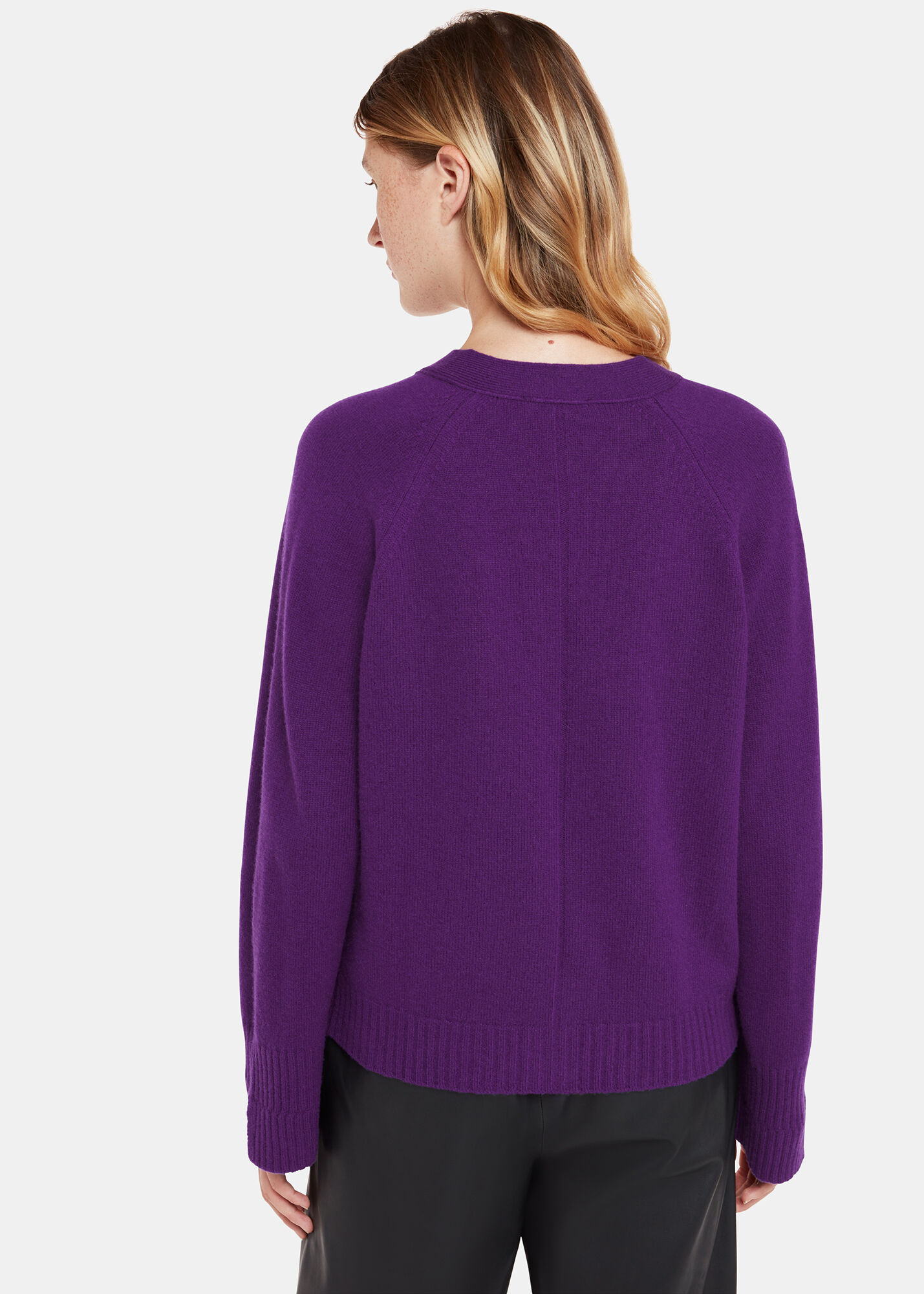Purple Wool Relaxed Pocket Cardigan WHISTLES