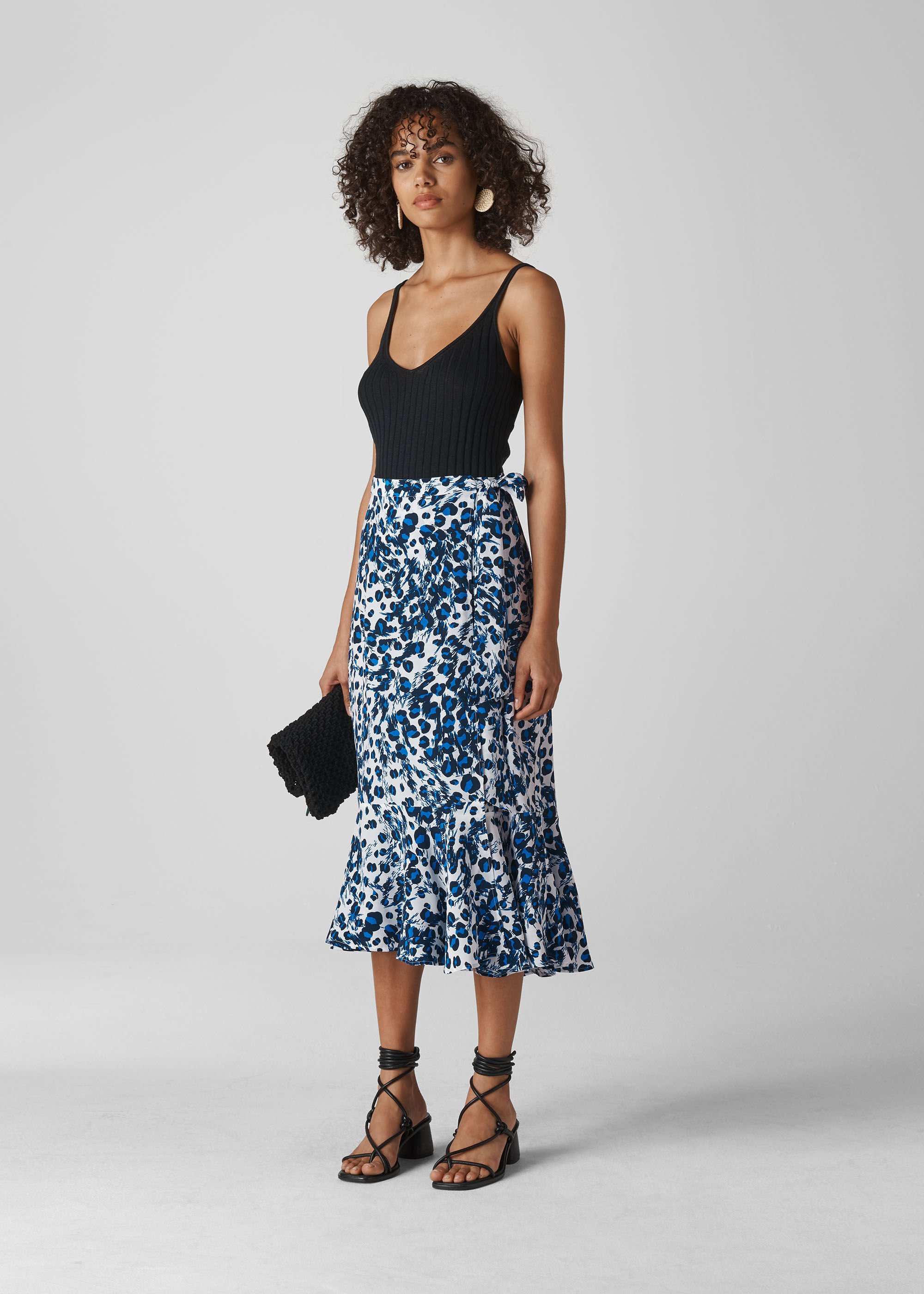 Animal print wrap skirt hot sale