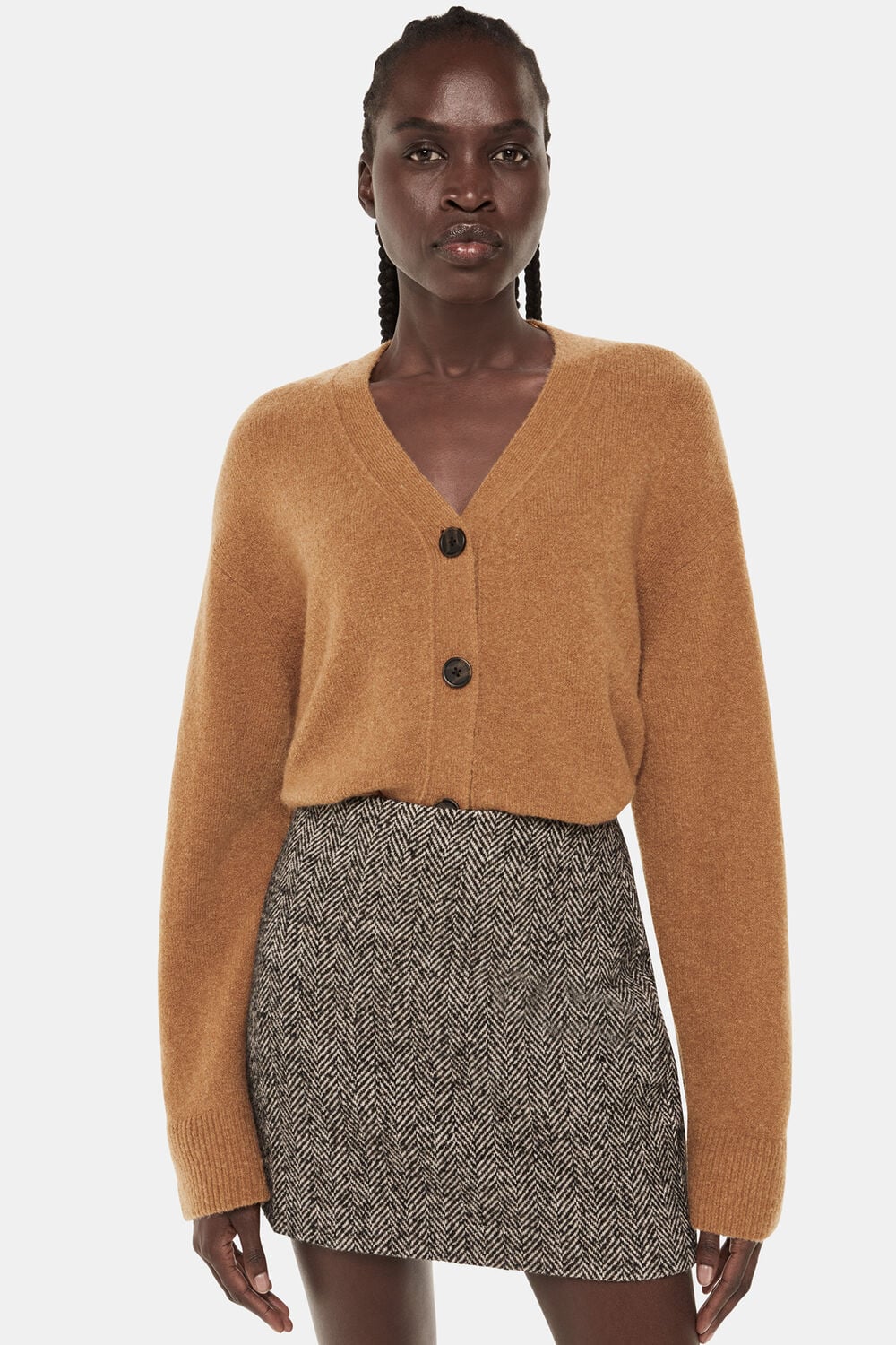 Textured Wool Mix Cardigan
